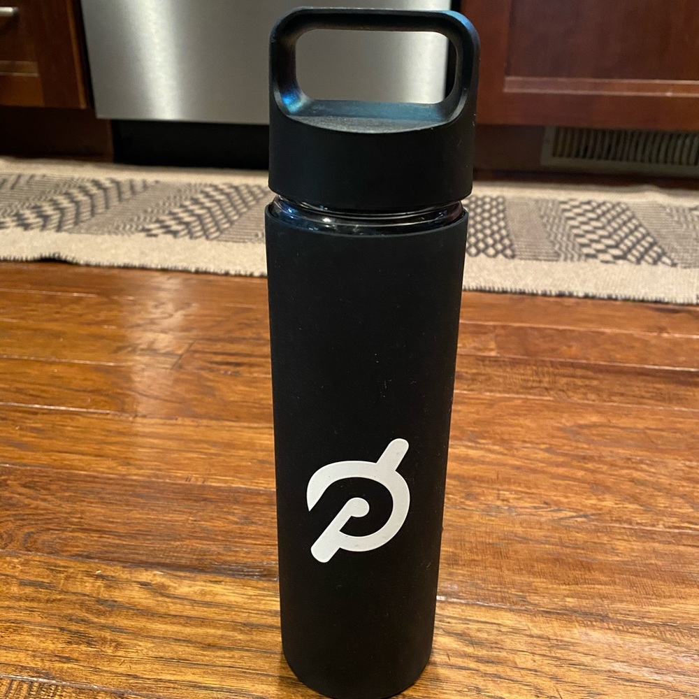 Peloton glass water bottle